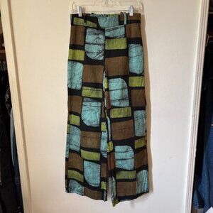Osei Duro Veronica Trousers in Pistacia Multicolor Batik Size L